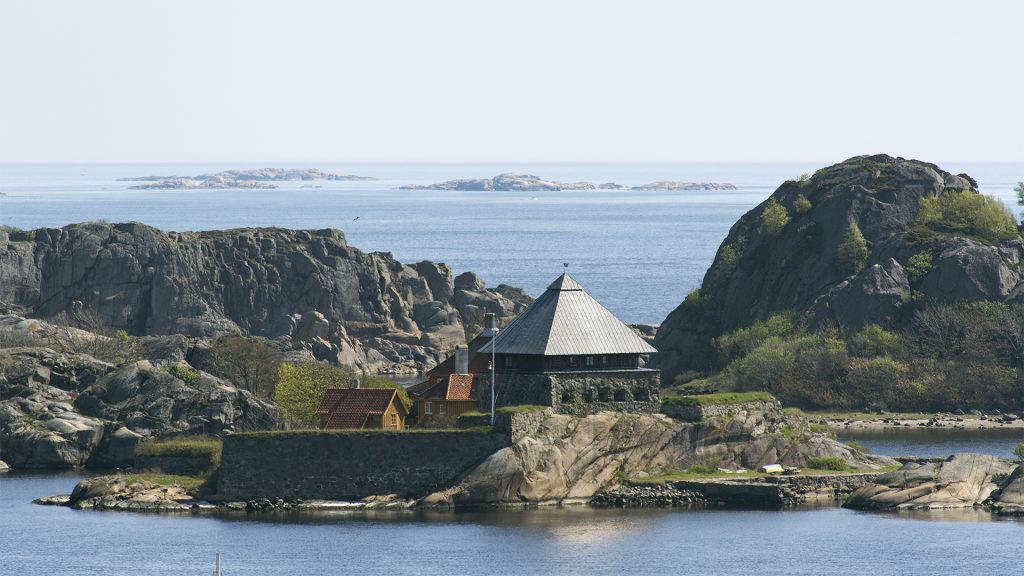 Citadelløya ved Fredriksvern verft Stavern. Foto: Dagfinn Rasmussen Riksantikvaren