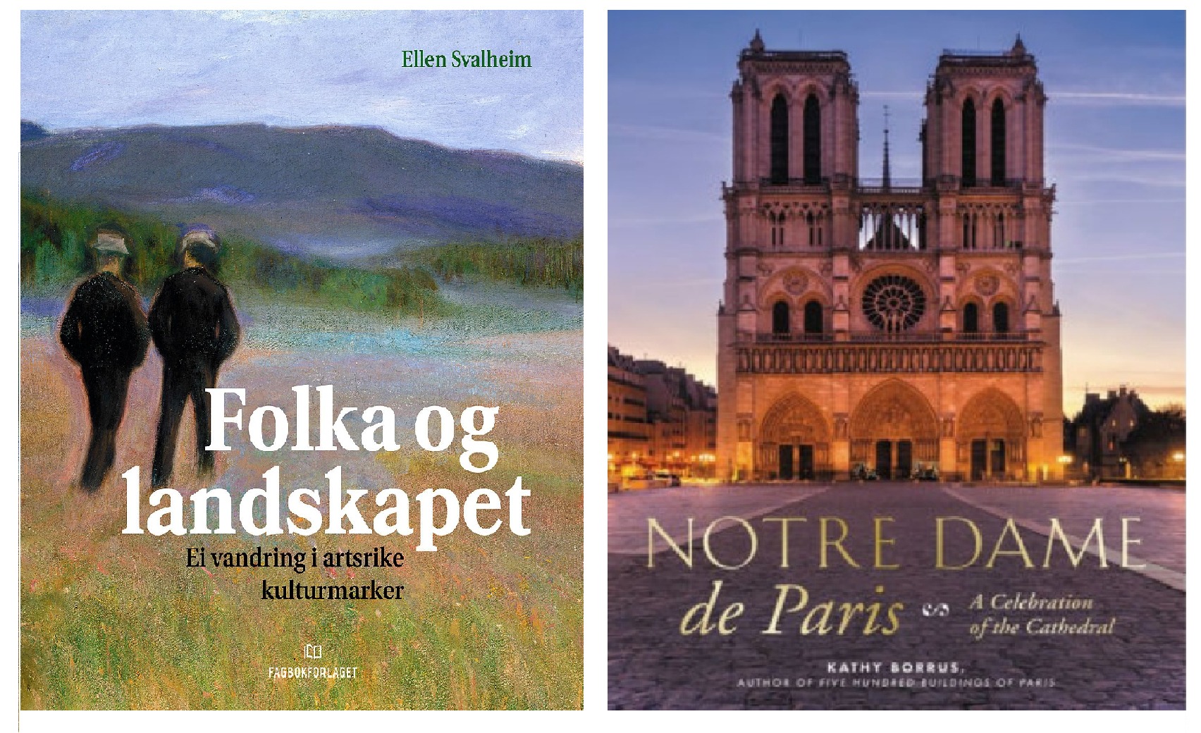 Bilde av bøkene Folka og landskapet og Notre Dame de Paris