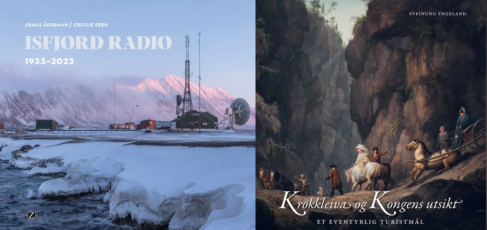 Bilde av bøkene Isfjord Radio og Krokkleiva og kongens utsikt